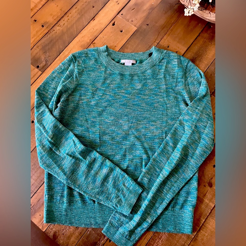 Light weight women’s small mixed green with light shimmer sweater